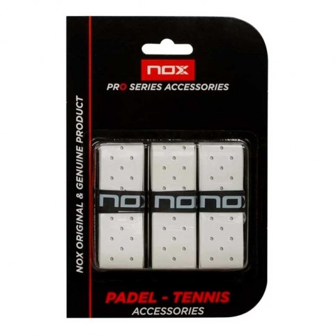 Nox -Blister Overgrips Pro 3 unid Nox Blanco Perforado
