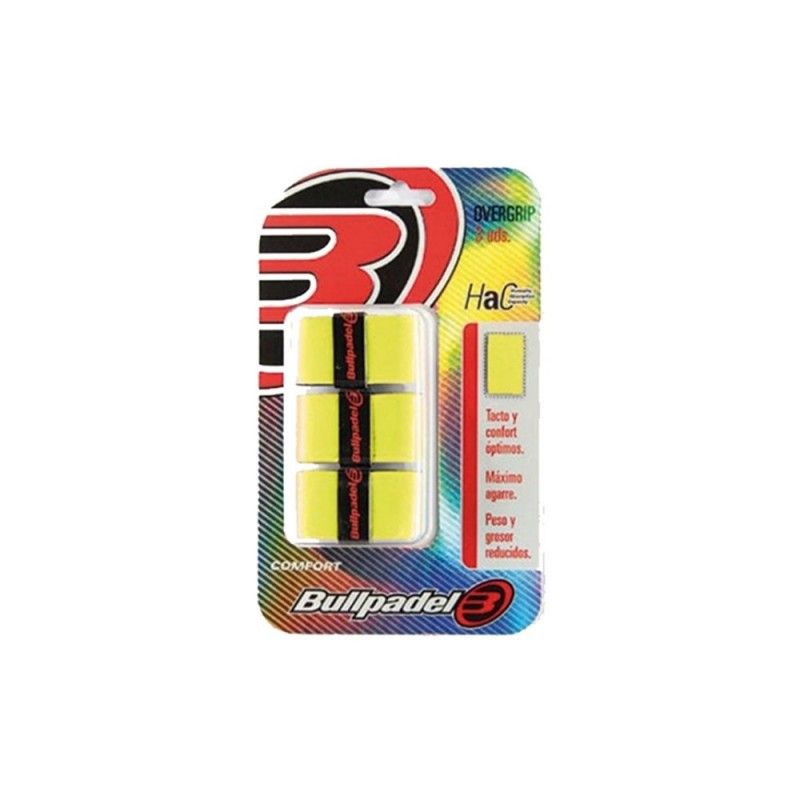 Bullpadel -Overgrip 3 Unidades Bullpadel Gb 1200 Amarelo Fluor