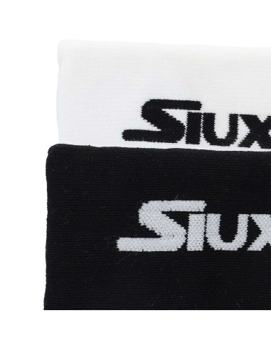 Siux -Muñequera Siux Larga Jacquard Algodon Negro Blanca