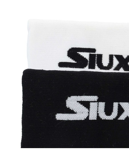 Siux -Muñequera Siux Larga Jacquard Algodon Negro Blanca
