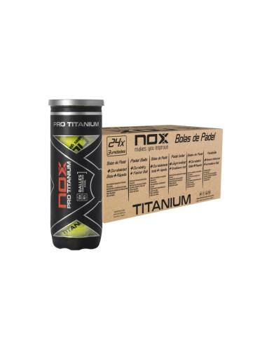 Nox -BOX OF 24 3-BALL CANS OF Nox Pro TITANIUM Padel BALLS