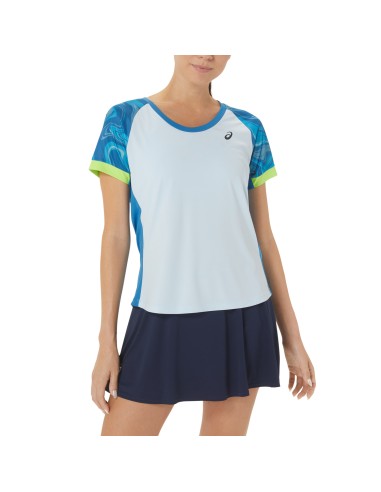 Asics -Camiseta Asics Women Court Graphic Ss Top 2042a258-412 Mujer