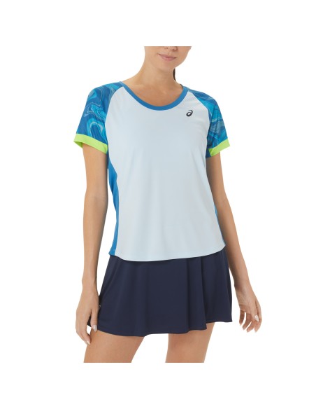 Asics -Camiseta Asics Women Court Graphic Ss Top 2042A258 MUJER