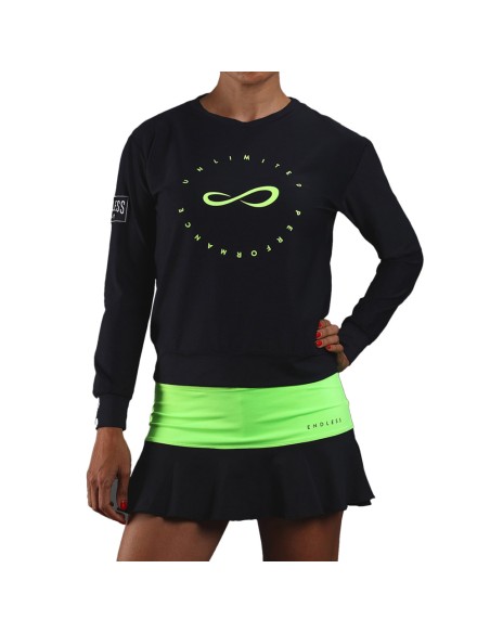Endless -Sudadera Endless Inner Tech 40050 Black Green Mujer