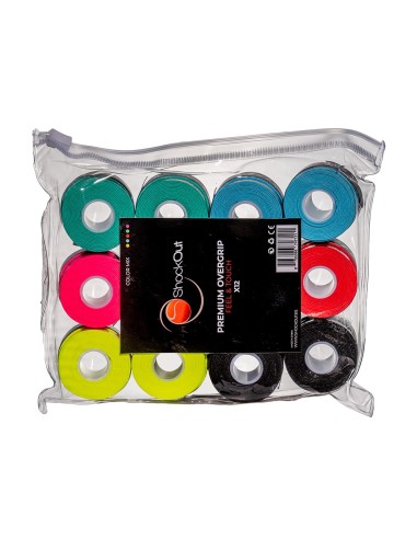 ShockOut Padel -Shockout X12 Overgrips Premium Bag Multicolor Plain 100-0055