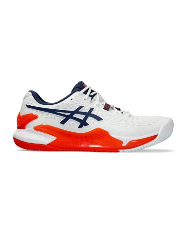 Asics -Asics Gel-Resolution 9 Clay White Orange Shoes