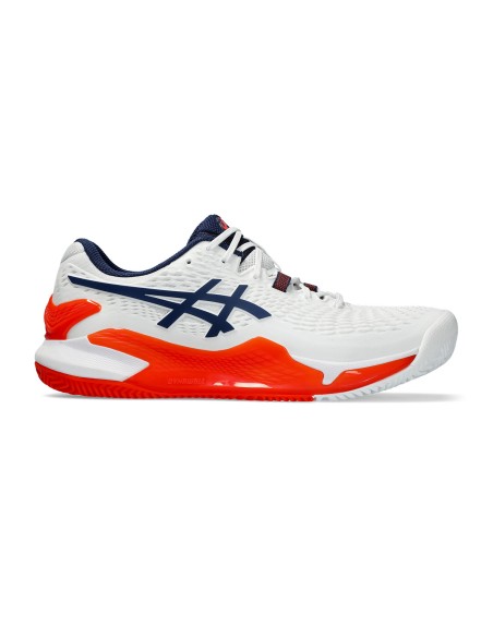 Asics -Asics Tênis Gel-Resolution 9 Clay Branco Laranja