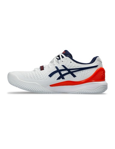 Asics -Asics Gel-Resolution 9 Clay White Orange Shoes