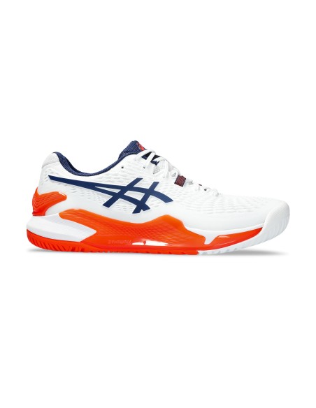 Asics -Asics Gel-Resolution 9 White Orange Sneakers Asics -Asics Gel-Resolution 9 White Orange Sneakers