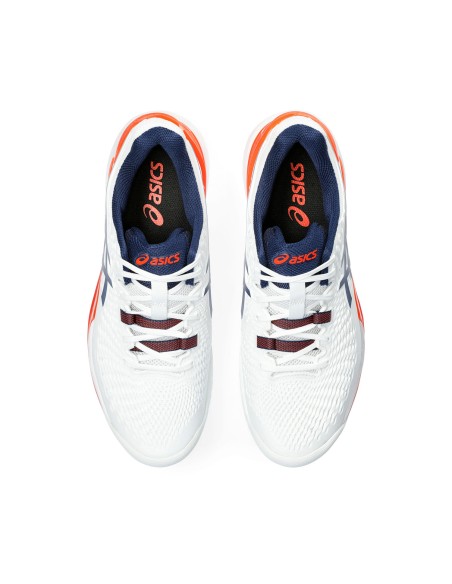 Asics -Asics Gel-Resolution 9 White Orange Sneakers Asics -Asics Gel-Resolution 9 White Orange Sneakers