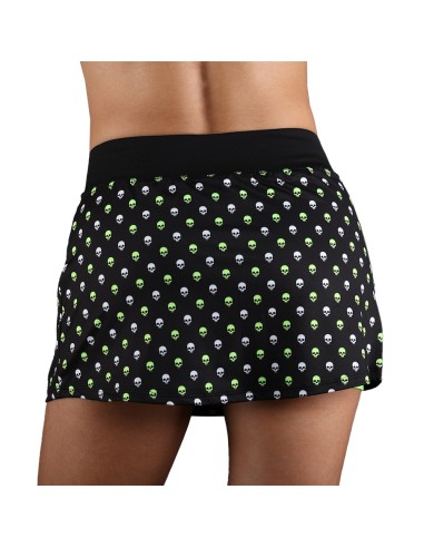 Endless -Endless Minimal Print Skirt 40009 Skulls Green