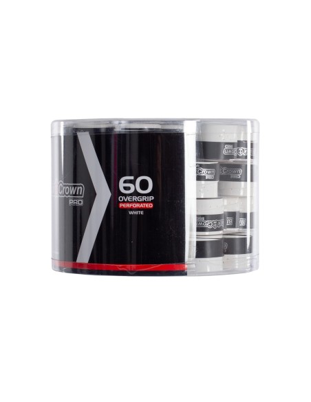 Black Crown -Cube x60 Perforated Overgrips Black Crown A000456 White Black Crown -Cube x60 Perforated Overgrips Black Crown A000456 White