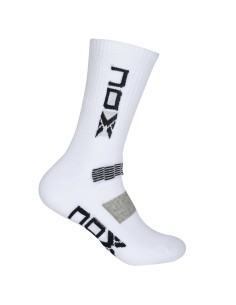 Nox -CALCETINES TノCNICOS MEDIA CAムA NOX BLANCO LOGO GRIS VERTICAL CAHMCBLVG