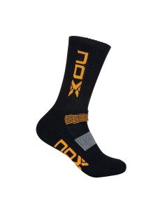 Nox -CALCETINES TノCNICOS MEDIA CAムA NOX NEGRO LOGO NARANJA VERTICAL CAHMCNLVN