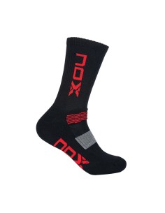 Nox -CALCETINES TノCNICOS MEDIA CAムA NOX NEGRO LOGO ROJO VERTICAL CAHMCNLVR