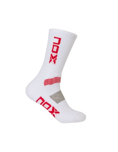 Nox -CALCETINES TﾉCNICOS MEDIA CAﾑA NOX BLANCO LOGO ROJO VERTICAL CAHMCBLVROBAG