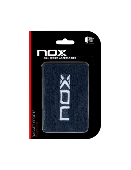 Nox -Blister (2 UDS) Muñequera Nox Azul Logo Blanco Nox -Blister (2 UDS) Muñequera Nox Azul Logo Blanco