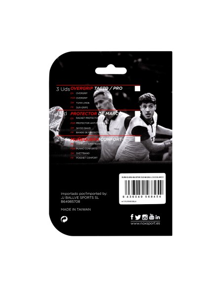 Nox -CAJA 6 UDS. - BLISTER (2 UDS) MUﾑEQUERA NOX NEGRO LOGO BLANCO MUNEGBLABOX