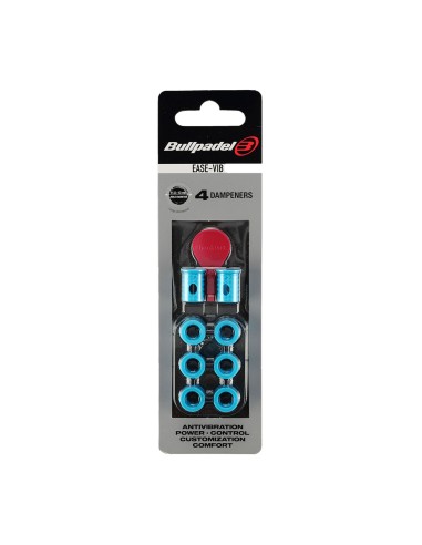 Bullpadel -Blister (4 UDS) Antivibrador Bullpadel Ease Vibe Azul Celeste