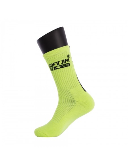 SOFTEE -Calcetines Softjim Premium Amarillo Flúor/Negro