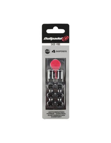 Bullpadel -BLISTER (4 UNITS) EASE VIBE BULLPADEL 005 BLACK ANTIVIBRATOR 448292