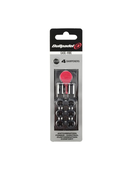 Bullpadel -BLISTER (4 UNITS) EASE VIBE BULLPADEL 005 BLACK ANTIVIBRATOR 448292