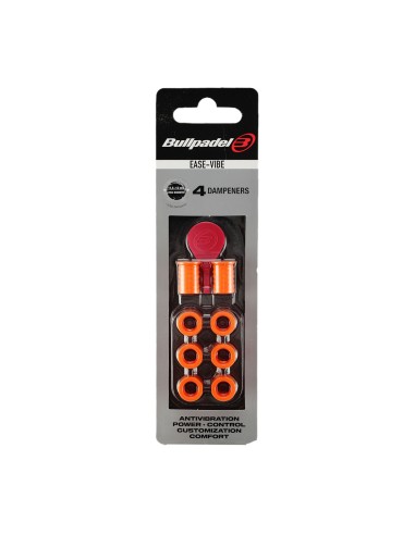 Bullpadel -Blíster (4 UDS) Antivibrador Ease Vibe Bullpadel Naranja