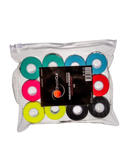 ShockOut Padel -Bolsa Shocout X12 Overgrips Premium Multicolor Perforado 100-0056
