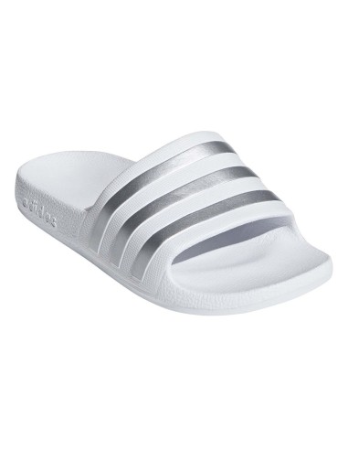 Adidas BM SportTech -Chanclas Adidas Adilette Aqua K Blanco/Plateado JUNIOR F35555
