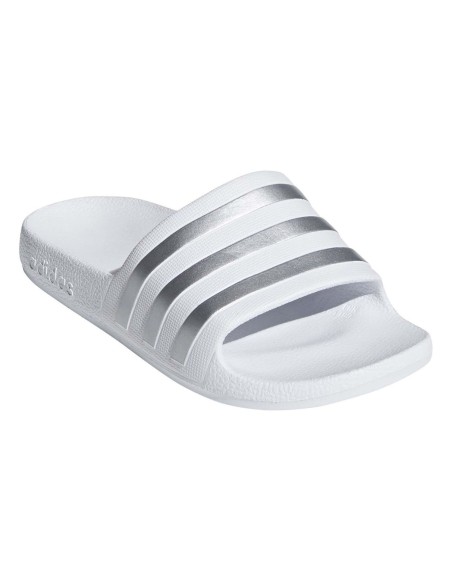 Adidas BM SportTech -Adidas Adilette Aqua K White/Silver JUNIOR Flip Flops F35555 Adidas BM SportTech -Adidas Adilette Aqua K White/Silver JUNIOR Flip Flops F35555
