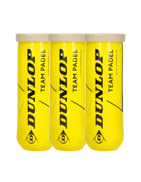 TECNIFIBRE -Tripack de Botes de 3 Bolas Dunlop Team Padel