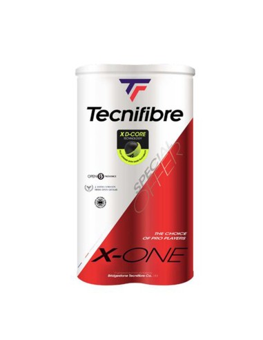 TECNIFIBRE -Cajon 36 Botes Tecnifibre (18 BIPACKS) de 4 Bolas X-One Tube Pet
