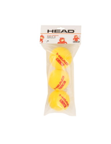 Head -Lata com 3 bolas de tênis 3b Head TIP espuma vermelha