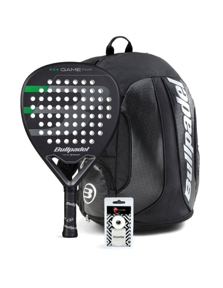 Bullpadel -PACK BULLPADEL GAME POWER BLACK MOCHILA AVANT