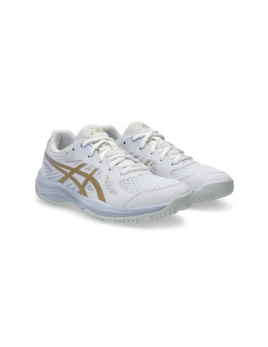 Asics -Asics Upcourt 6 Gs Branco/Dourado Junior 1074A045