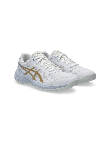 Asics -Asics Upcourt 6 Gs Branco/Dourado Junior 1074A045