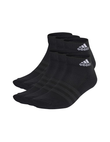 Adidas -Pack 6 Calcetines Adidas Cushioned Sportswear Ankle Negro/Blanco