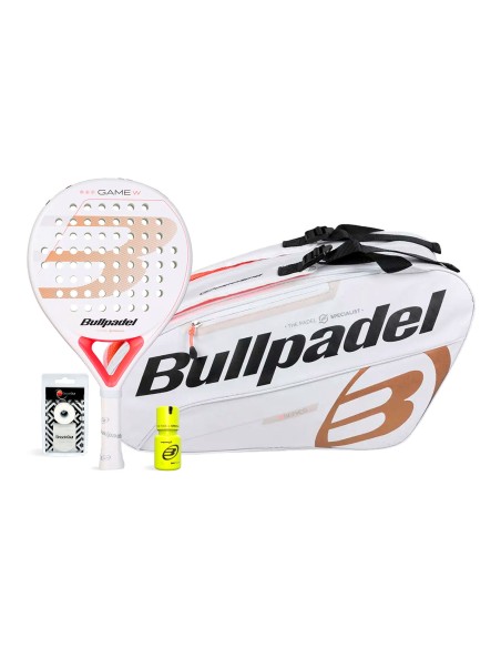 Bullpadel -Pack Bullpdel Game Woman Paletero Blanco Dry Grip