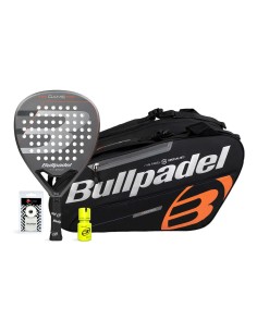 Pack Bullpadel Game Pwr Gray Padelbag Black/Orange Dry Grip | Padelmania