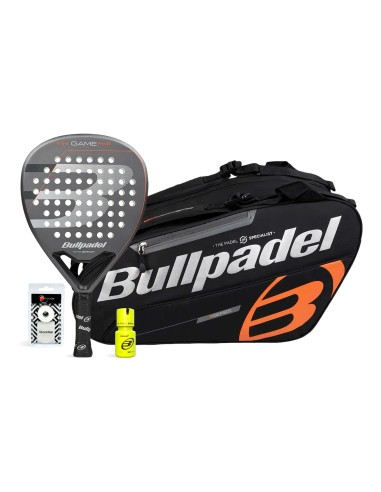 Pack Bullpadel Game Pwr Gray Padelbag Black/Orange Dry Grip | Padelmania