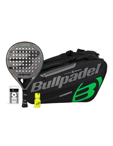 Pack Bullpdel Game Ctr Gris Paletero Negro Dry Grip | Padelmania 