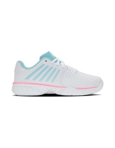 Kswiss Express Light 3 Padel Branco/Azul/Rosa Mulher | PadelMania