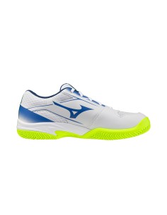 Mizuno Break Shot 5 Clay Court White/Blue/Fluorescent Yellow Unisex | PadelMania