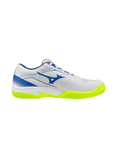 Mizuno Break Shot 5 Clay Court Branco/Azul/Amarelo Fluorescente Unissex | PadelMania