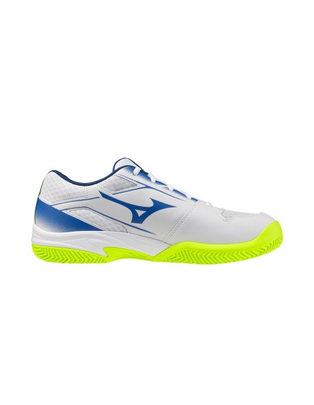 Mizuno Break Shot 5 Clay Court Blanco/Azul/Amarillo Flúor Unisex | PadelMania