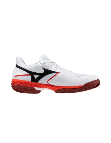 Mizuno Wave Exceed Court Clay Branco/Vermelho | PadelMania