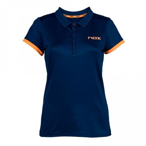 Nox -Nox Polo Pro Blu Logo Arancio Donna