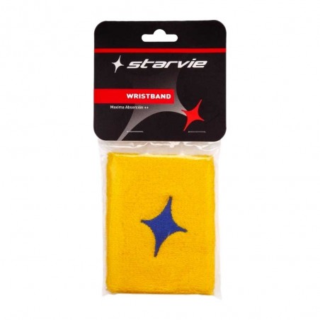 Star Vie -Muñequera Star Vie Amarillo Logo Azul Star Vie -Muñequera Star Vie Amarillo Logo Azul