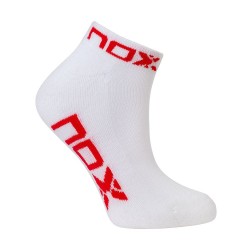 Calcetines Nox Tobilleros Blanco Rojo Mujer