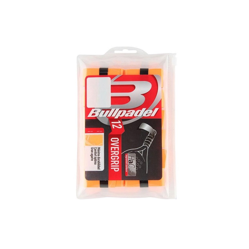 Bullpadel -Bullpadel Overgrip Pack 12 Unidades Laranja Fluorescentes